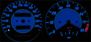 Citroen zx   -  Plasmatachoscheiben leuchtend