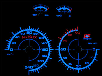Lancia delta integrale   -  Plasmatachoscheiben leuchtend