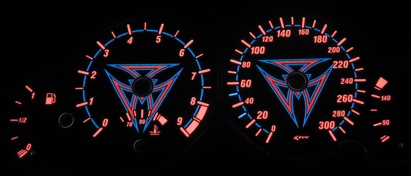 Peugeot 206 cc   -  Plasmatachoscheiben leuchtend