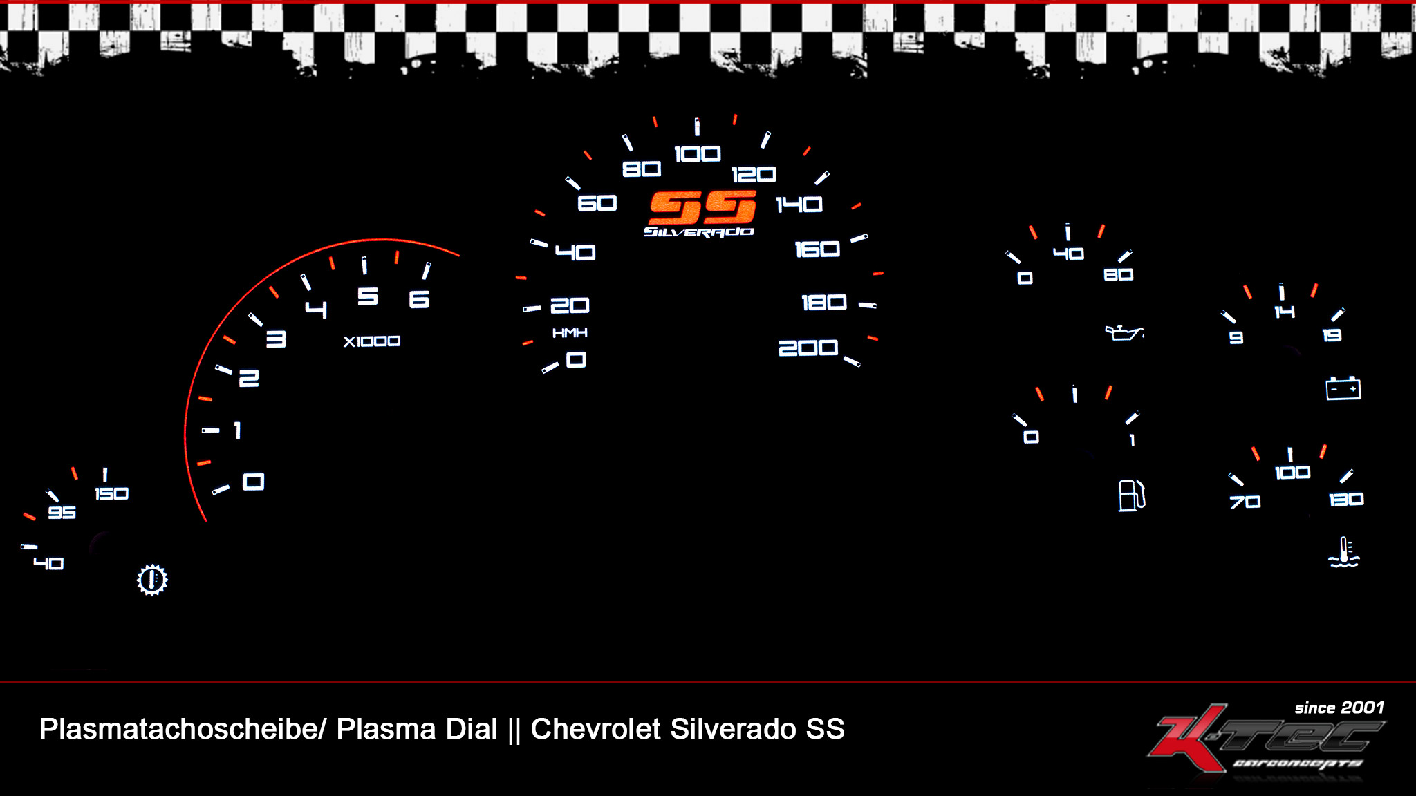 Chevrolet silverado ss pin-stripe plasmatachoscheibe   -  (Plasmatachoscheiben Chevrolet)