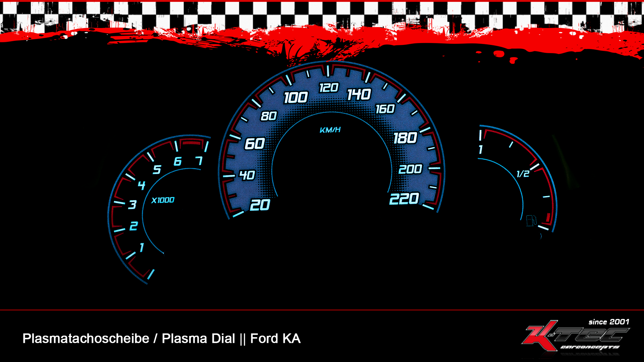 Ford ka 2006 red-lines plasmatachoscheibe   -  (Plasmatachoscheiben Ford)