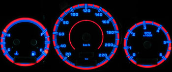 Mercedes cklasse 202 vmo   -  Plasmatachoscheiben leuchtend