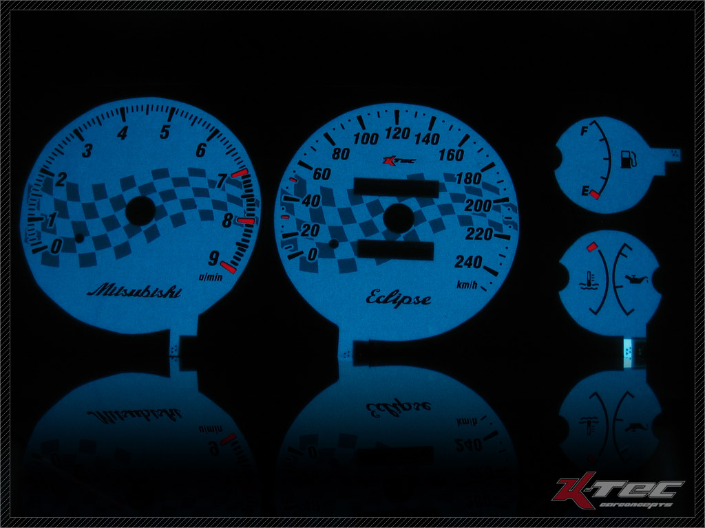 Mitsubishi Eclipse D30 race   -  Plasmatachoscheiben leuchtend