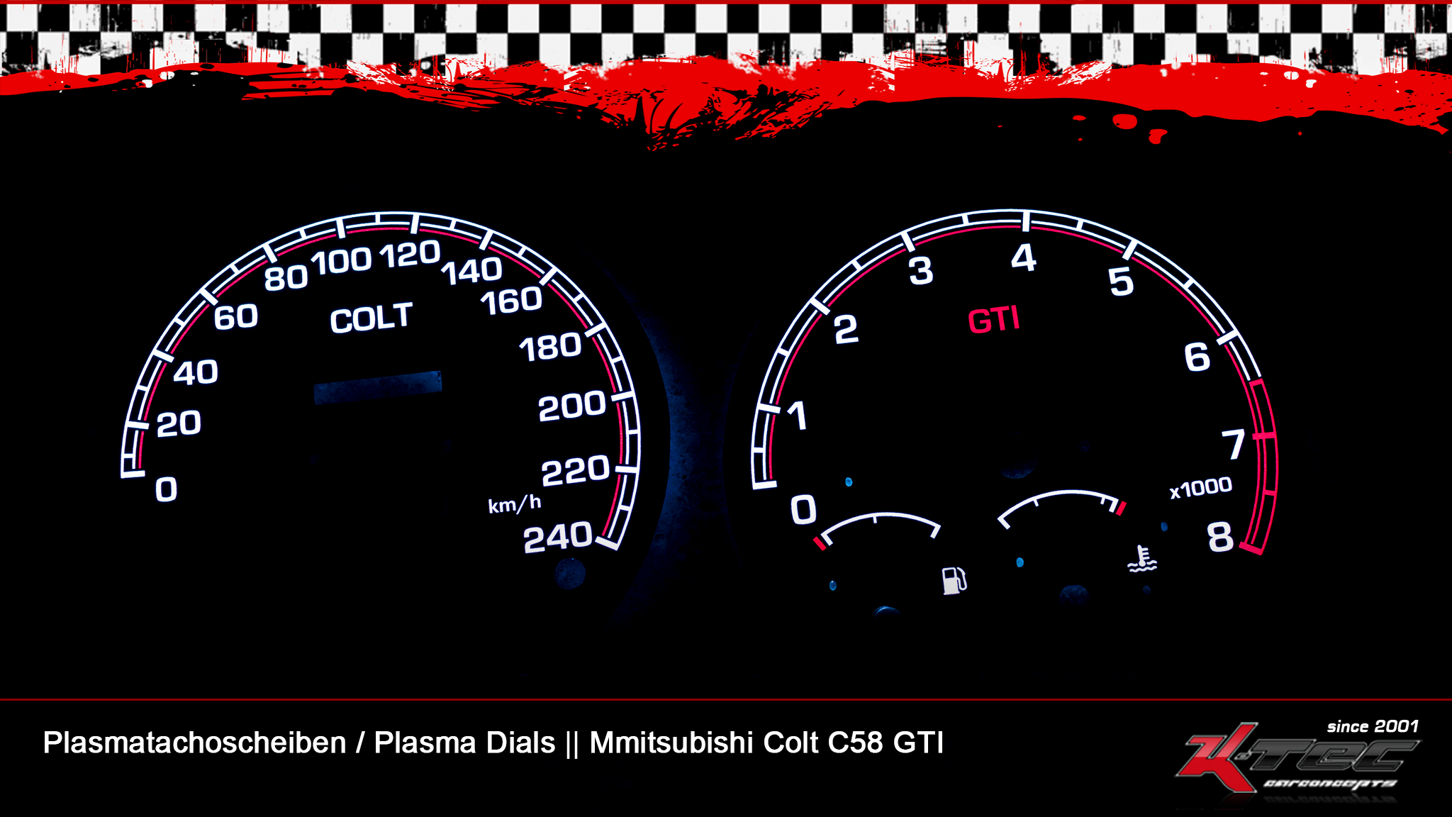 Mitsubishi colt c58 gti blackpanel plasmatachoscheiben   -  (Plasmatachoscheiben Mitsubishi)