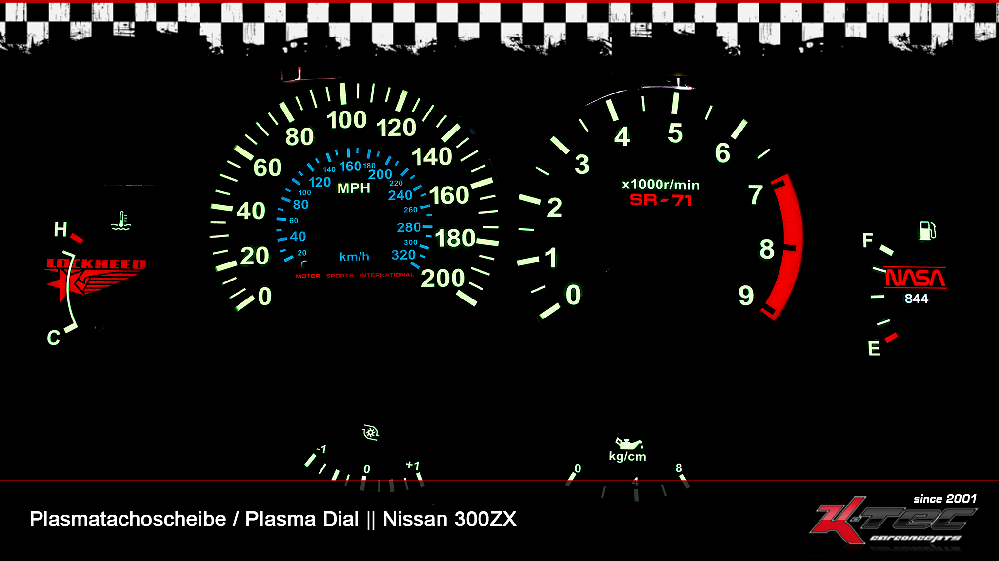 Nissan 300zx mph kmh plasmatachoscheiben   -  (Plasmatachoscheiben Nissan)