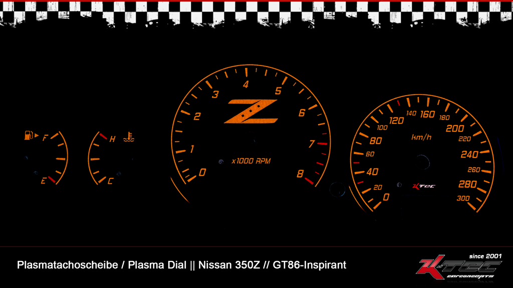 Nissan 350z plasmatachoscheibe plasmadial indiglo-gauge   -  (Plasmatachoscheiben Nissan)