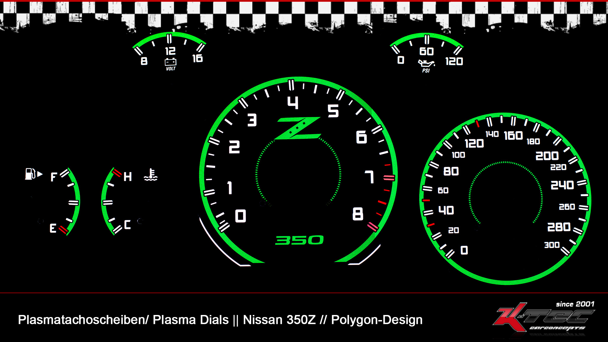Nissan 350z polygon plasmatachoscheibe   -  (Plasmatachoscheiben Nissan)