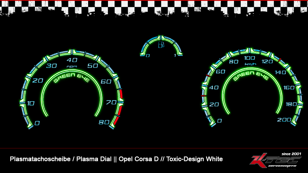 Opel corsa d toxic plasmatachoscheibe   -  (Plasmatachoscheiben Opel)