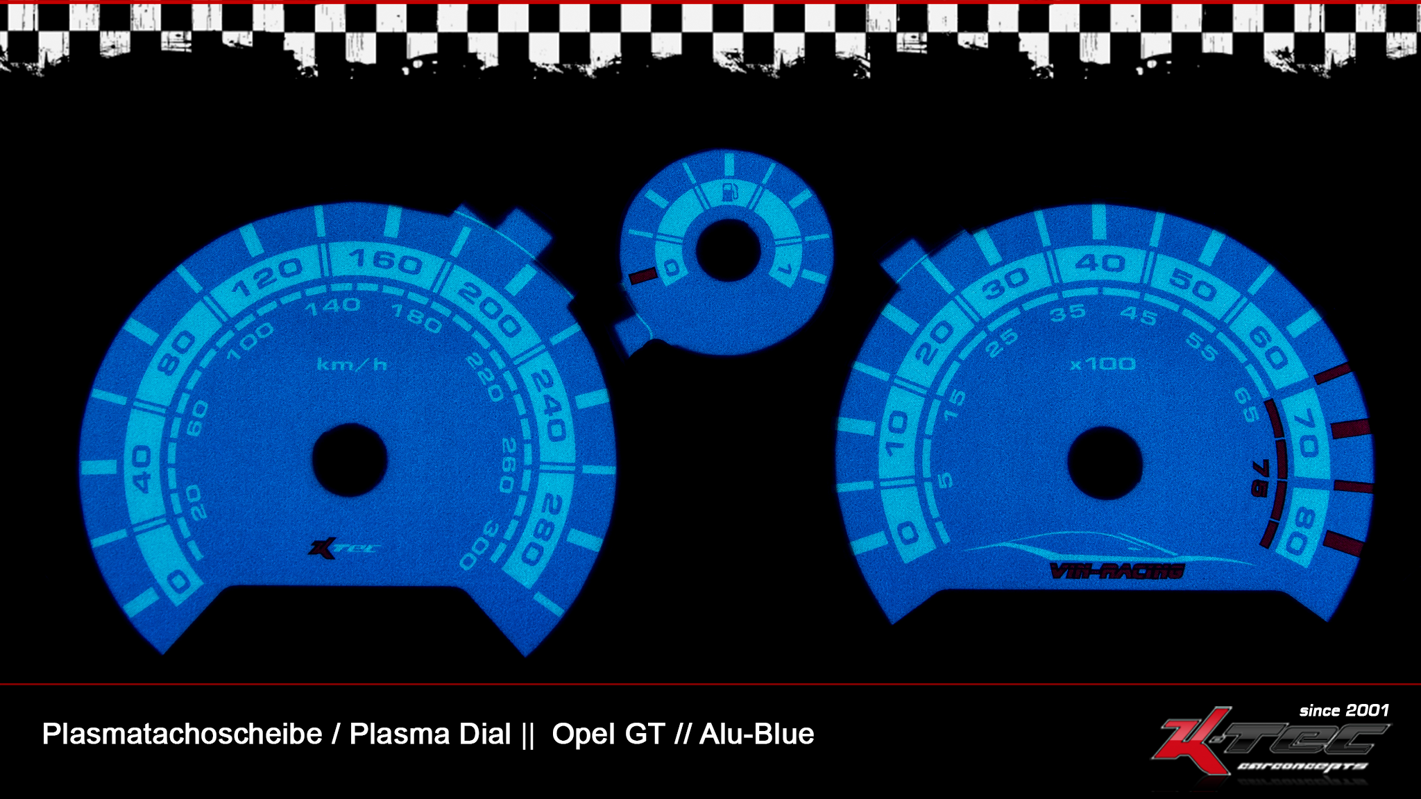 Opel gt alu-blue plasmatachoscheibe   -  (Plasmatachoscheiben Opel)