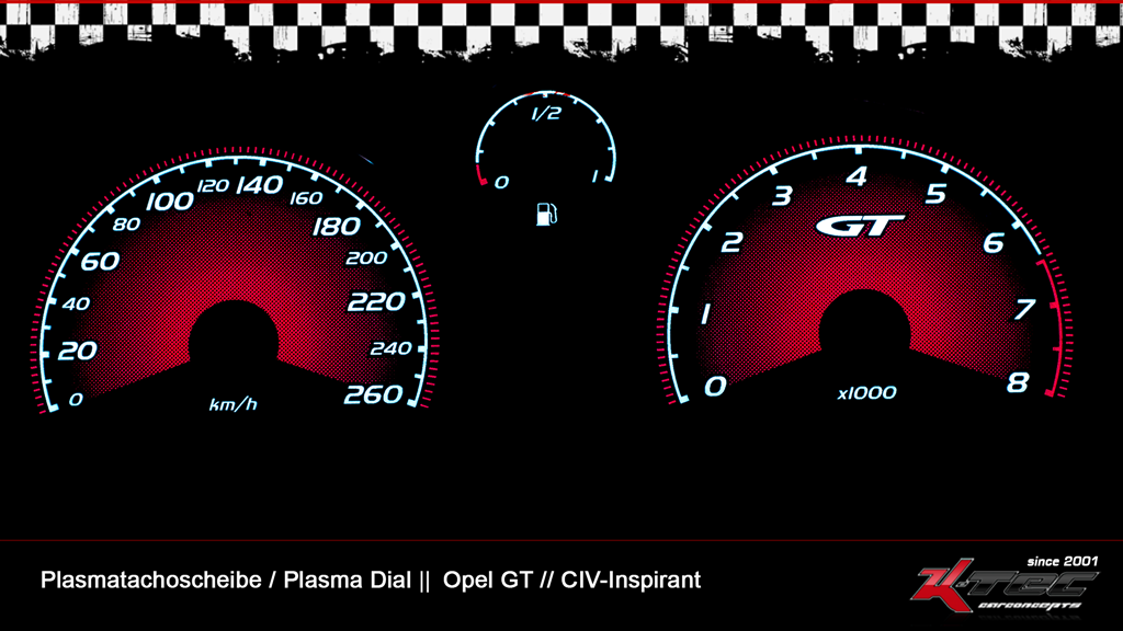 Opel gt civ plasmatachoscheibe   -  (Plasmatachoscheiben Opel)