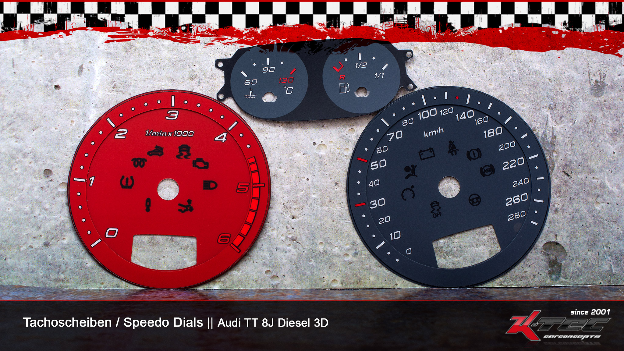 Audi tt 8j diesel 3d tachoscheiben   -  (Audi)