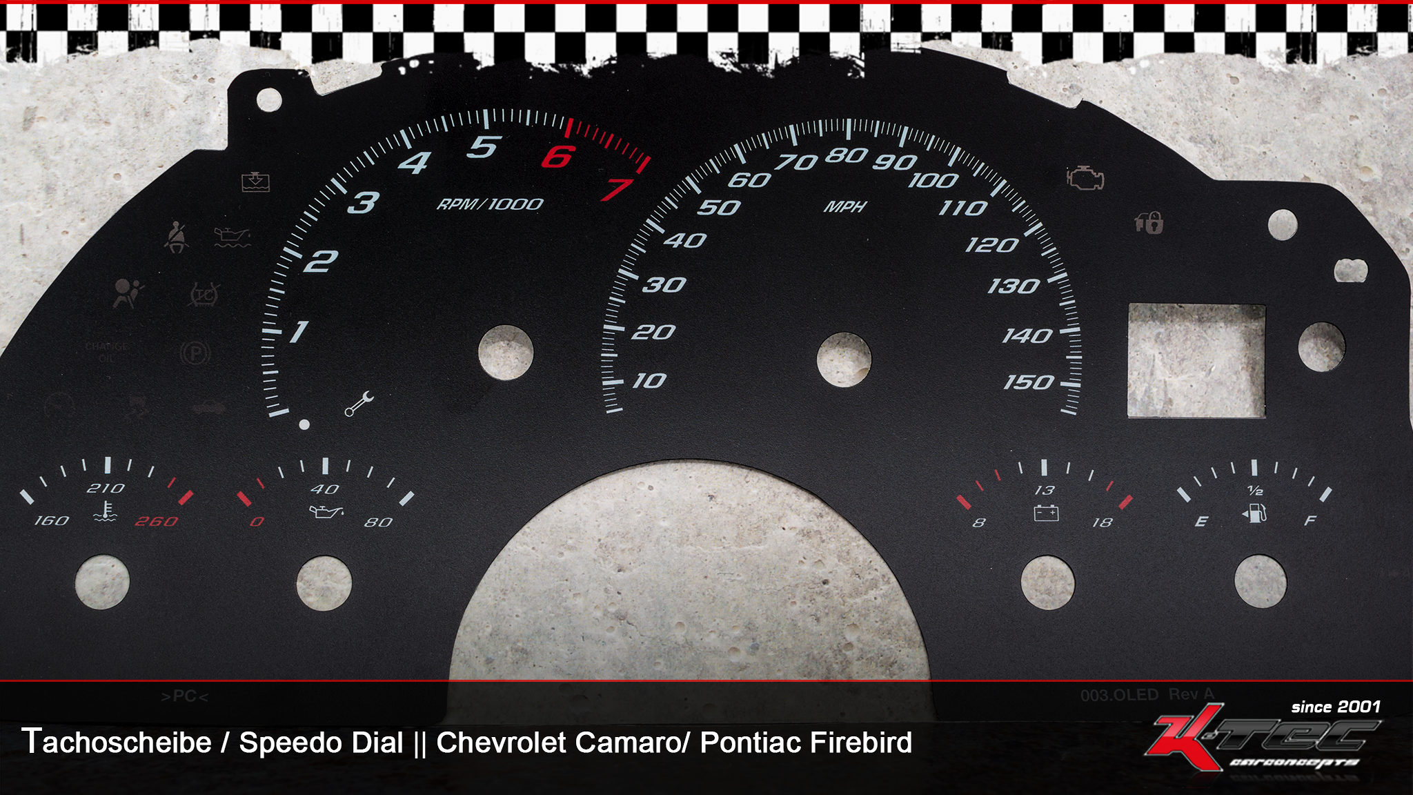 Chevrolet camaro pontiac firebird moh tachoscheibe   -  (Chevrolet)