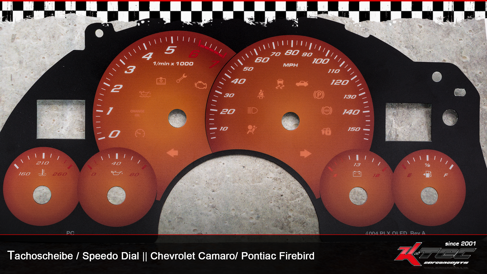 Chevrolet camaro pontiac firebird mph tachoscheibe   -  (Chevrolet)