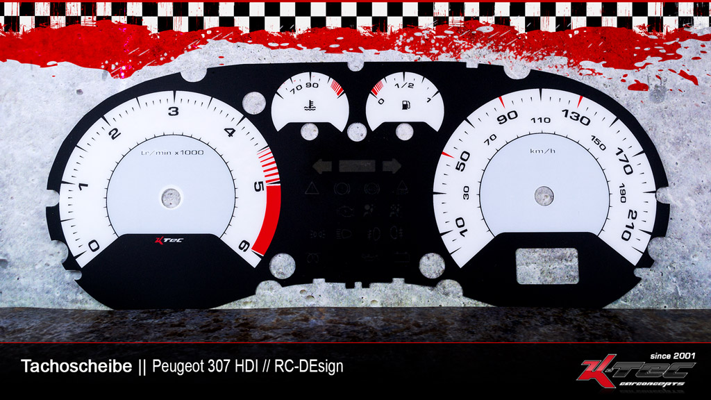 Peugeot 307hdi rc-design tachoscheibe   -  (Peugeot)