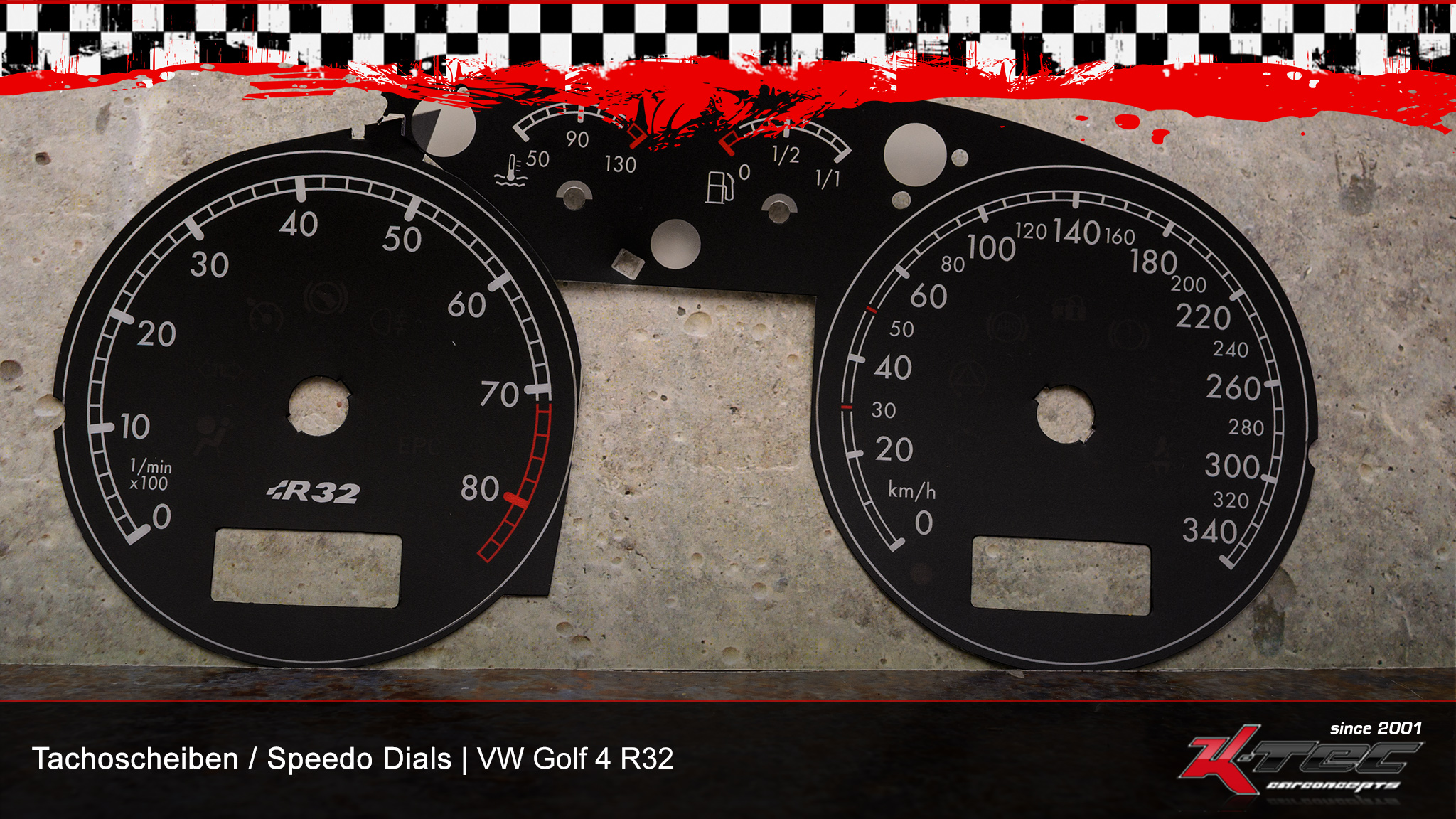 Vw golf 4 r32 340kmh tachoscheiben   -  (Vw)