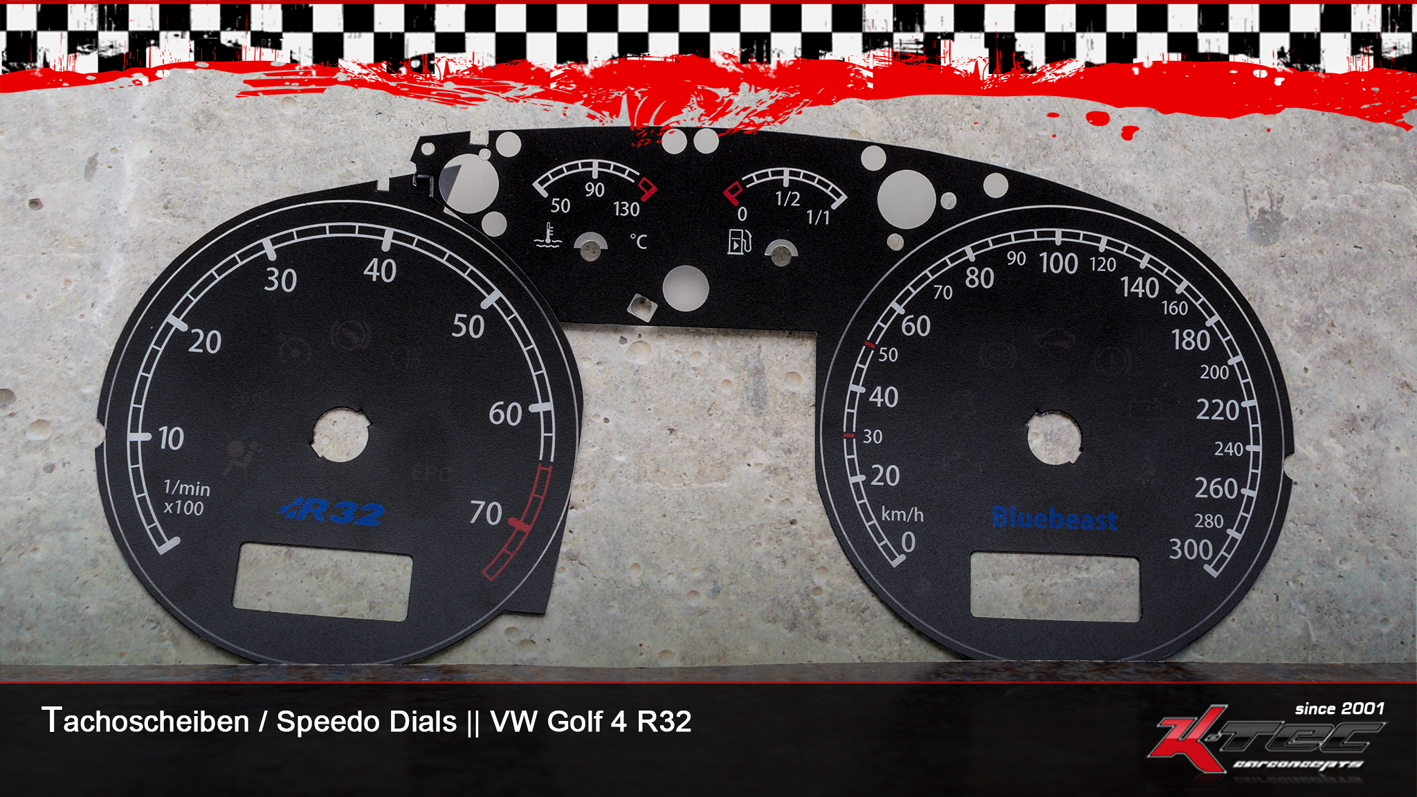 Vw golf 4 r32 bluebeast tachoscheiben   -  (Vw)
