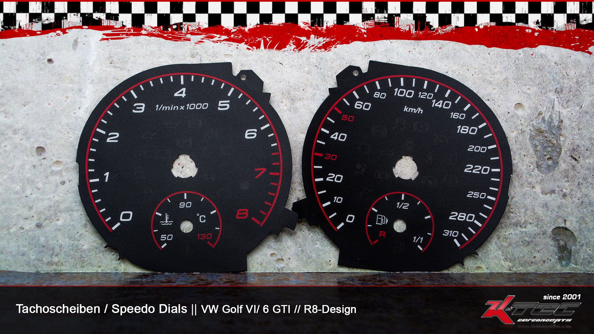 Vw golf 6 VI gti r8 tachoscheiben   -  (Vw)