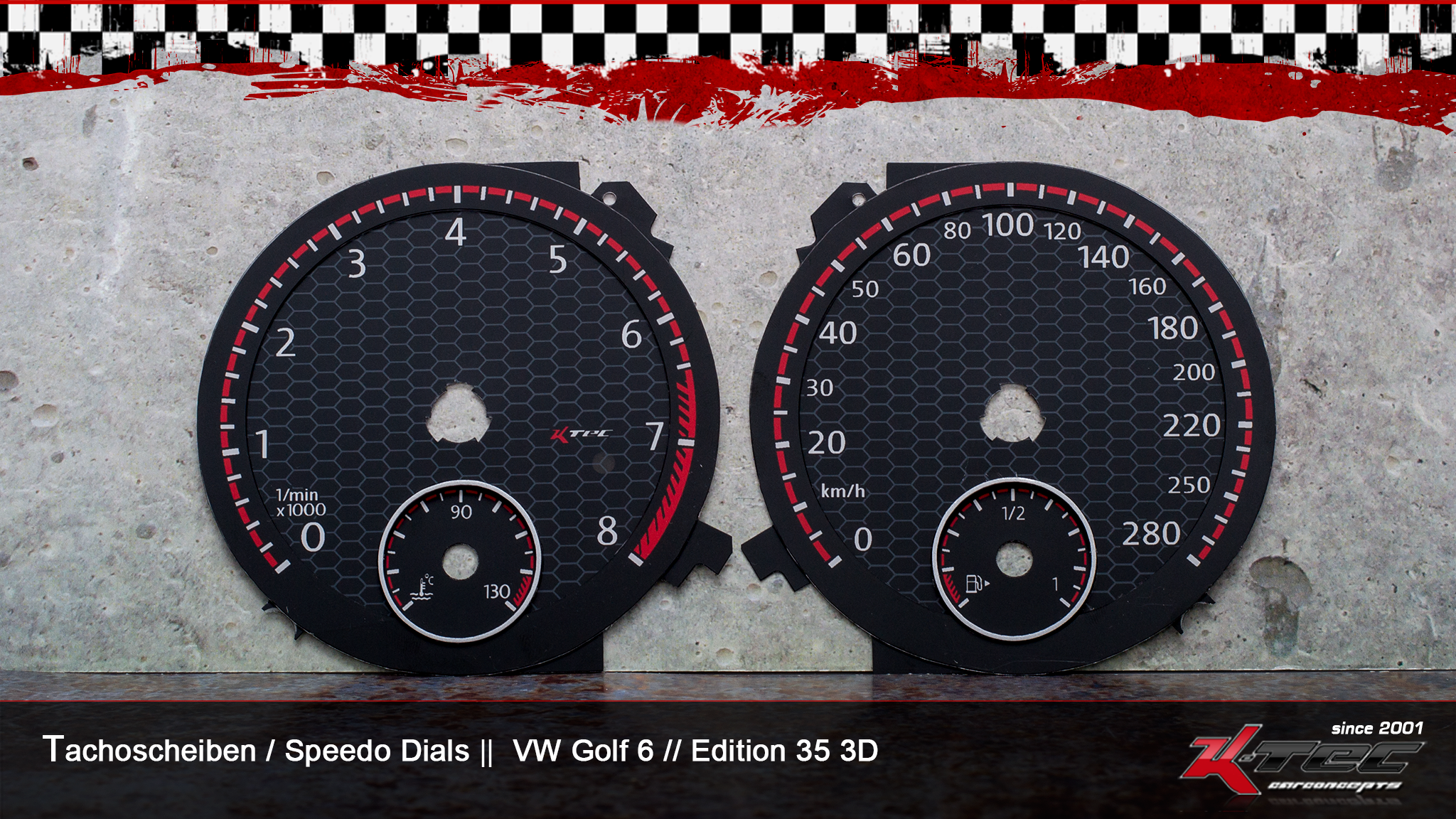 Vw golf 6 cabrio ed35 3d tachoscheiben speedodials   -  (Vw)