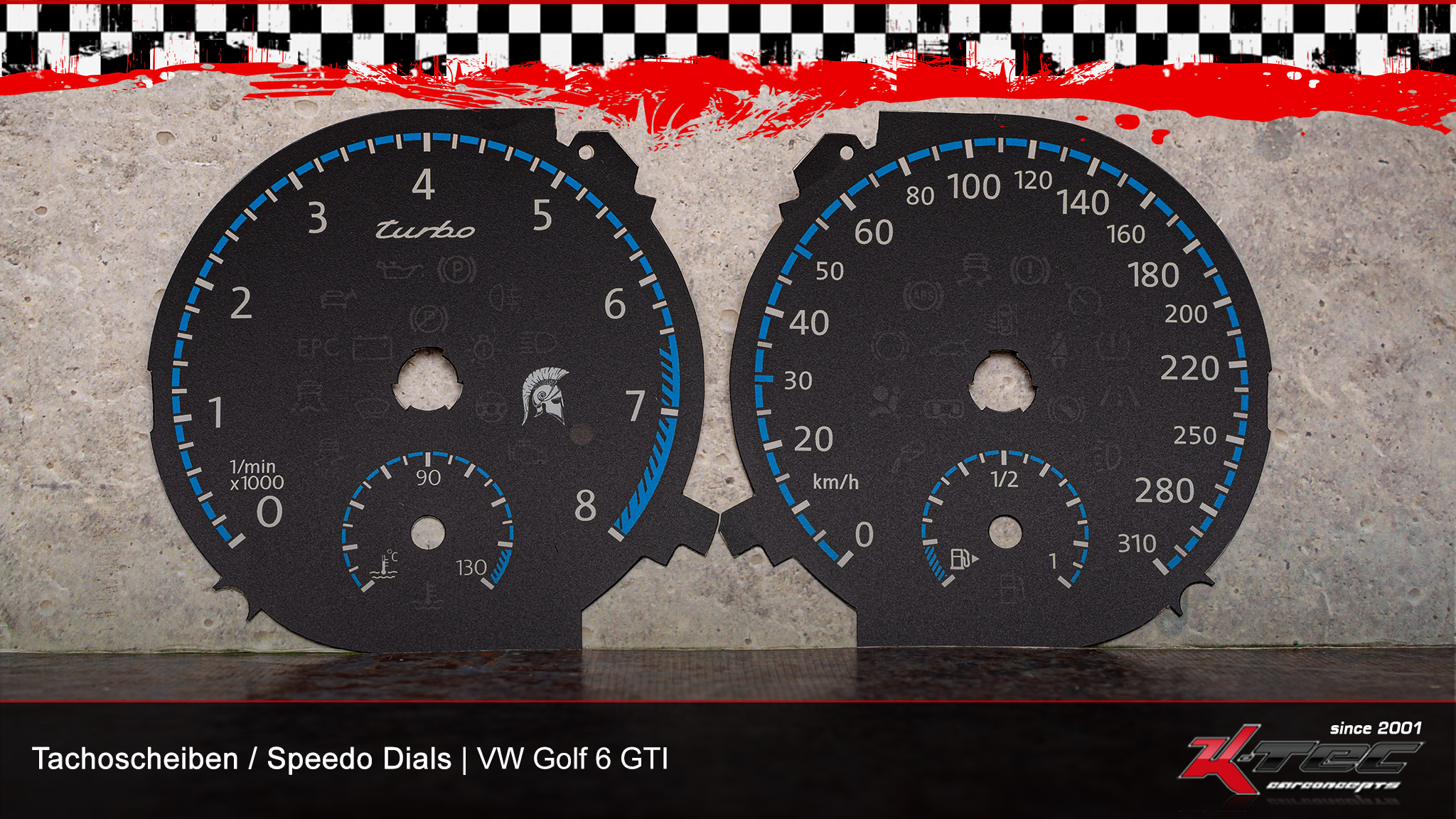Vw golf 6 gti blue 310 tachoscheiben   -  (Vw)
