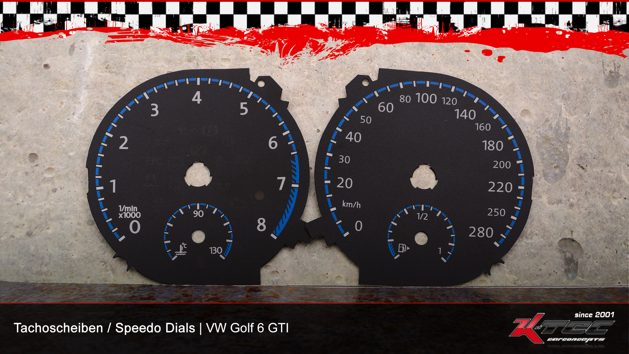 Vw golf 6 gti blue tachoscheiben   -  (Vw)