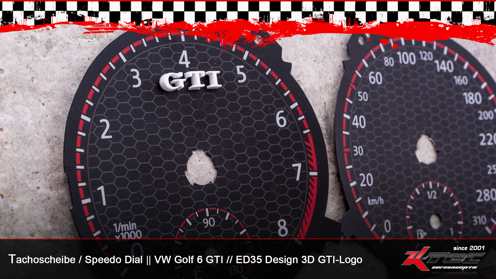 Vw golf 6 gti ed35 3d logo tachoscheiben   -  (Vw)