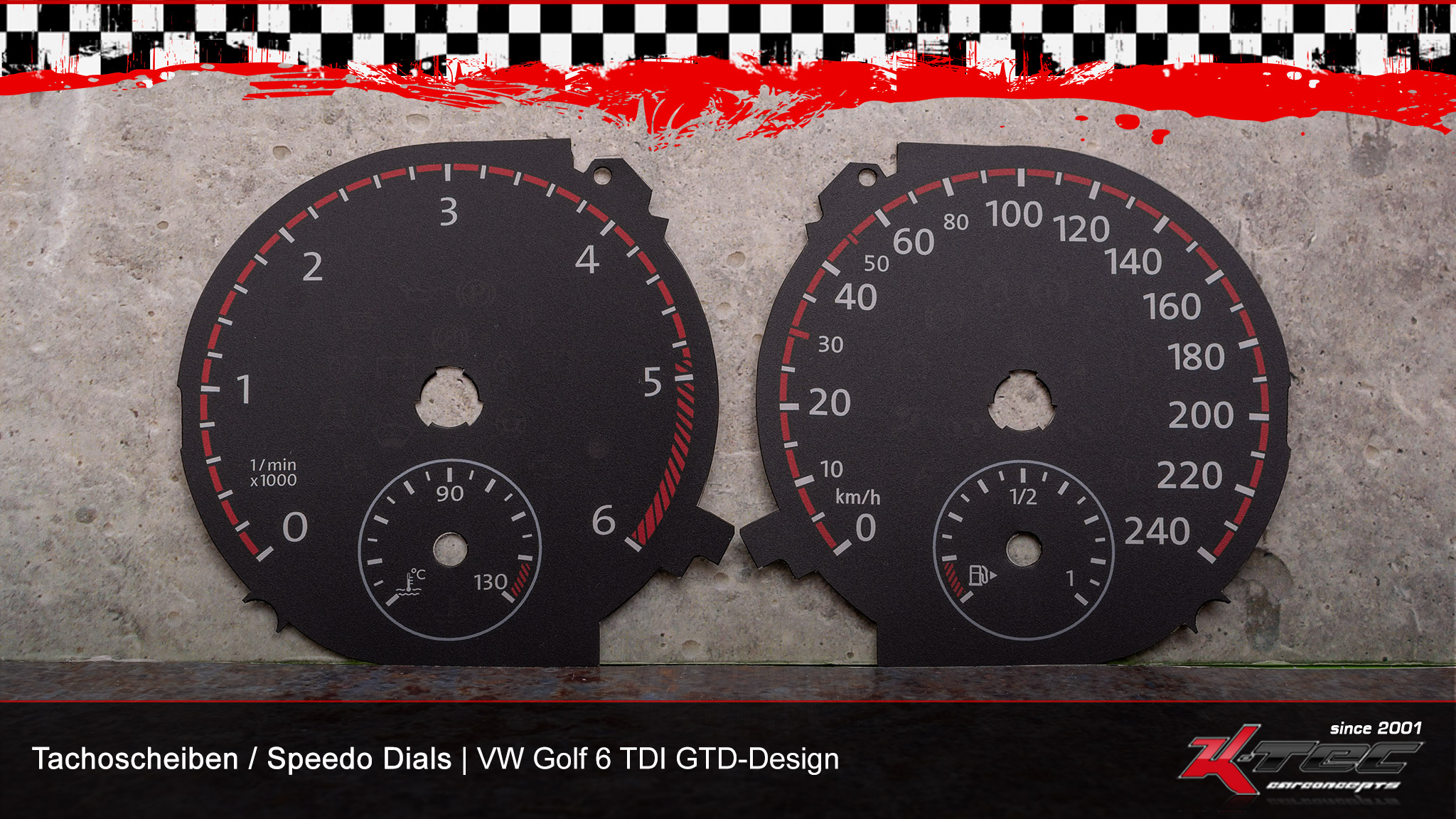 Vw golf 6 tdi gtd-design tachoscheiben   -  (Vw)