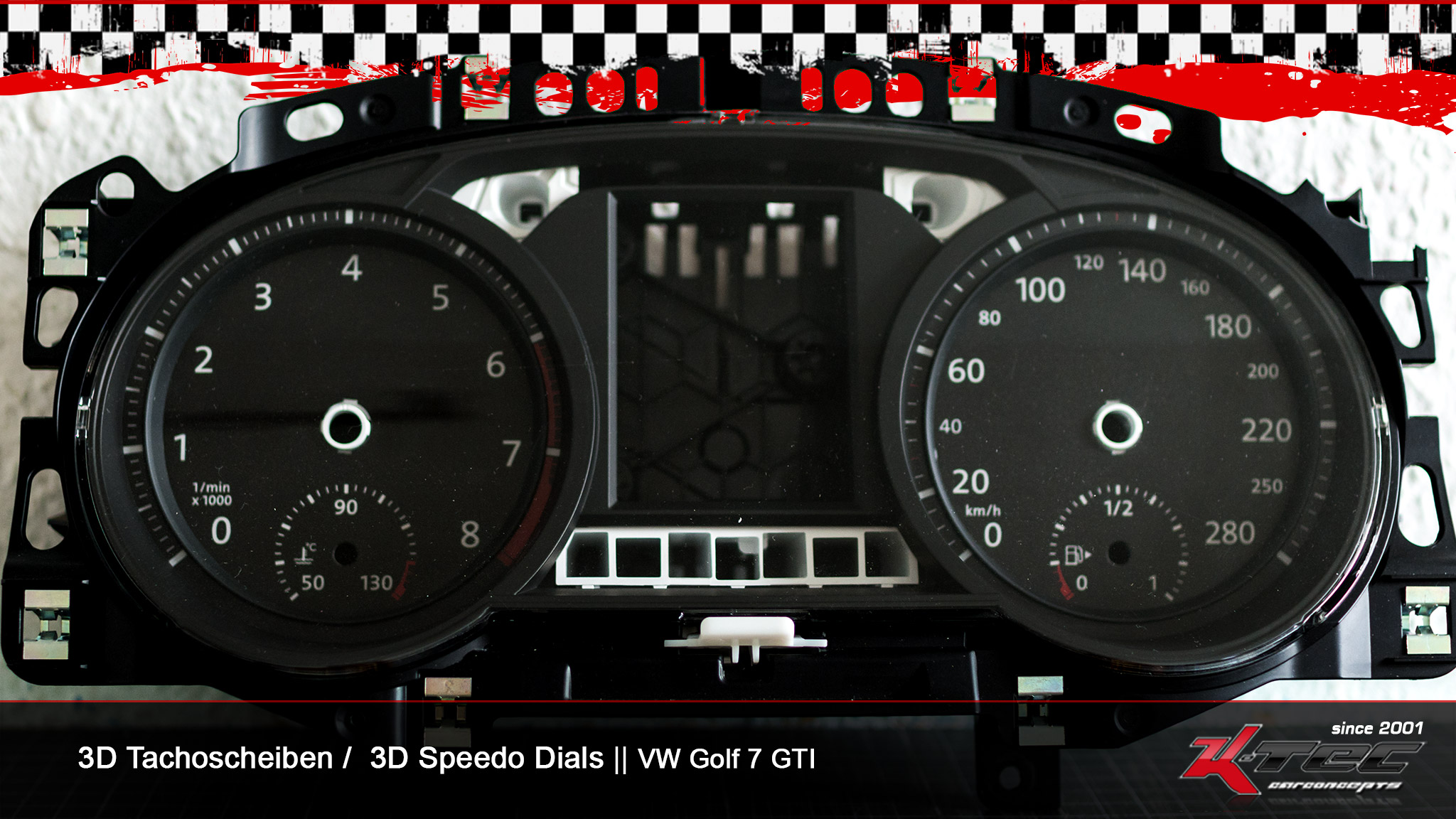 Vw golf 7 gti mph kmh 3d tachoscheiben   -  (Vw)