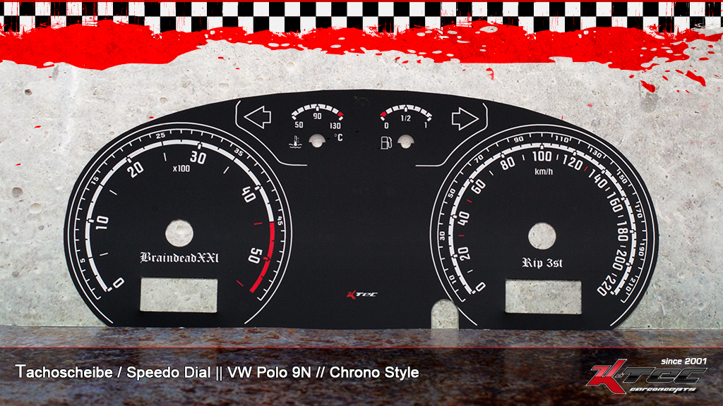 Vw polo 9n chrono-style tachoscheibe   -  (Vw)
